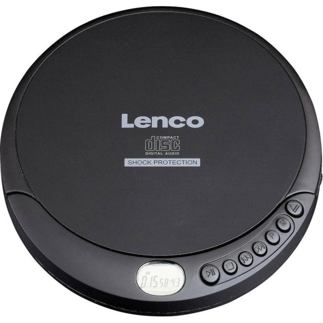 LENCO CD-200 Φορητό CD/MP3 player με αντικραδασμική προστασία, σε μαύρο χρώμα.