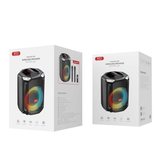 XO F48 Ηχείο Bluetooth 8 ιντσών με τηλεχειριστήριο και RGB φωτισμό, 40W