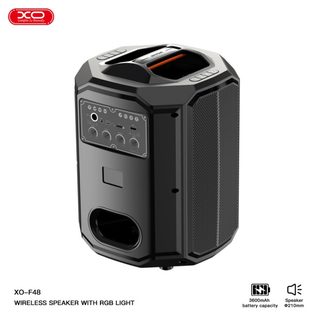 XO F48 Ηχείο Bluetooth 8 ιντσών με τηλεχειριστήριο και RGB φωτισμό, 40W