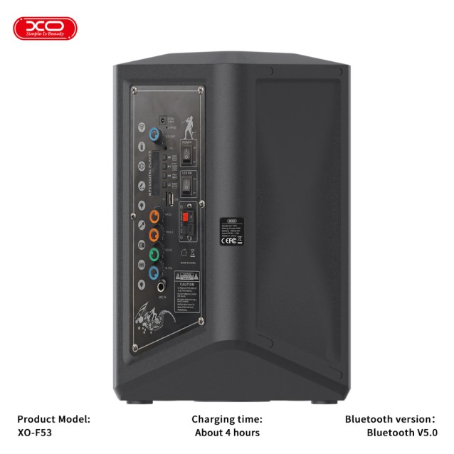 XO F53 XINGMU HXEIO BLUETOOTH 8" 40W, ΜΕ ΜΙΚΡΟΦΩΝΟ, ΜΑΥΡΟ