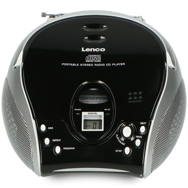 Lenco Φορητό Ηχοσύστημα SCD-24 με CD / MP3 / Ραδιόφωνο σε Μαύρο Χρώμα