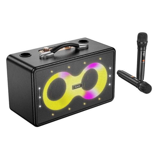 HOCO HA8 AVE ΑΣΥΡΜΑΤΟ ΜΕ ΔΙΠΛΟ ΜΙΚΡΟΦΩΝΟ BLUETOOYH SPEAKER, MAYΡΟ