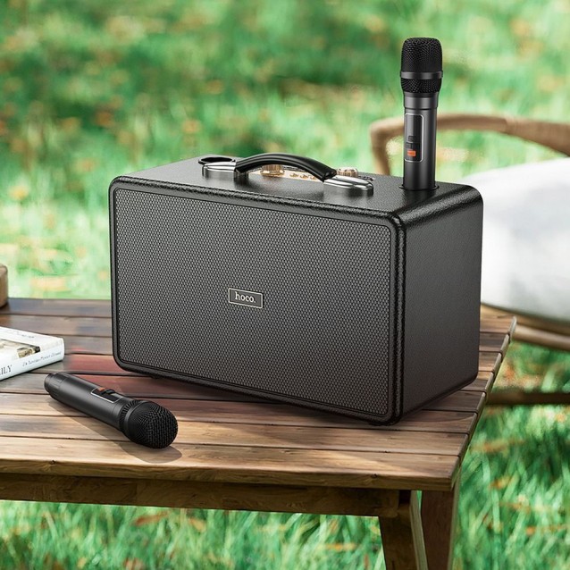 HOCO HA8 AVE ΑΣΥΡΜΑΤΟ ΜΕ ΔΙΠΛΟ ΜΙΚΡΟΦΩΝΟ BLUETOOYH SPEAKER, MAYΡΟ