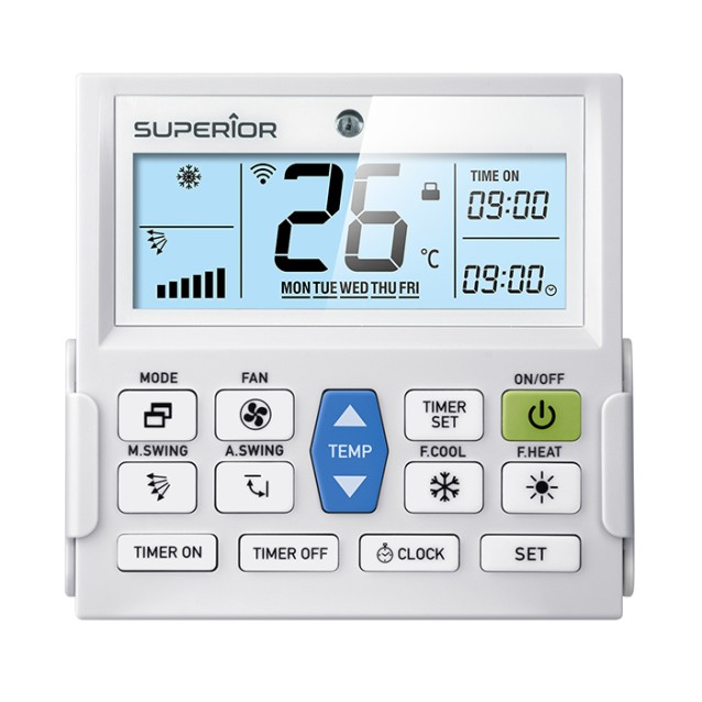 SUPERIOR AIRCO PAD Universal τηλεχειριστήριο κλιματιστικών με επιτοίχια βάση.