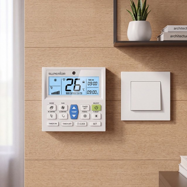 SUPERIOR AIRCO PAD Universal τηλεχειριστήριο κλιματιστικών με επιτοίχια βάση.