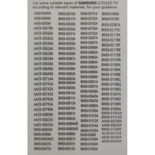 Τηλεχειριστήριο συμβατό SAMSUNG SMART RM-L1598 Universal HUAYU