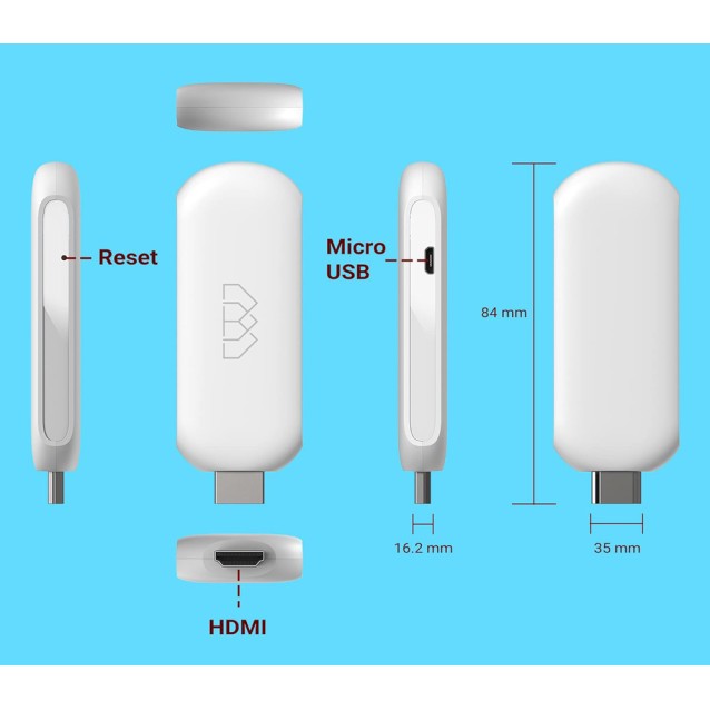 HOMATICS TV Stick HD, 1080p, 1/32GB, WiFi, Google/Netflix πιστοποίηση, Android 11