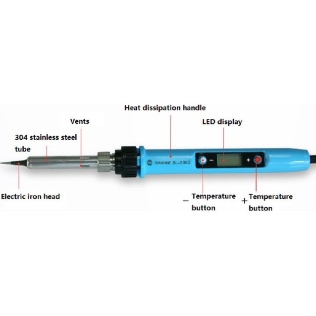 SUNSHINE κολλητήρι SL-936D με LED φωτισμό, 80W, 180~480 °C