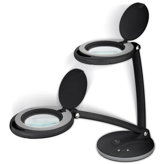 GOOBAY 65576 Επιτραπέζιος μεγεθυντικός φακός πάγκου εργασίας με ρυθμιζόμενη ένταση φωτεινότητας LED 450lm, 6W, μαύρο
