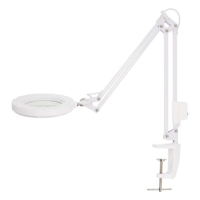 Mεγεθυντικός φακός με λυχνία LED 700lm, με σφιγκτήρα τοποθέτησης σε γραφείο, 6W σε άσπρο χρώμα. - NEDIS MAGLE2WT