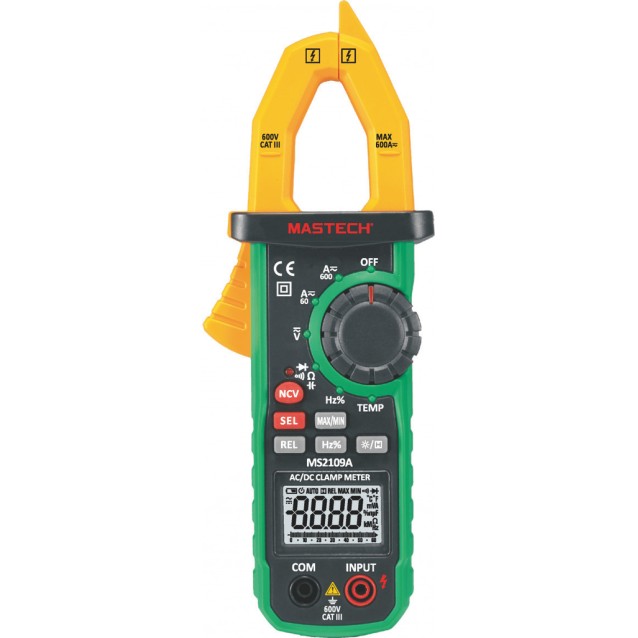 ΑΜΠΕΡΟΤΣΙΜΠΙΔΑ ΨΗΦΙΑΚΗ AC/DC ΧΑΜΗΛΩΝ ΡΕΥΜΑΤΩΝ ΠΛΗΡΗΣ + ΘΕΡΜΟΚΡΑΣΙΑ + ΦΑΚΟΣ MS2109A MGL MASTECH