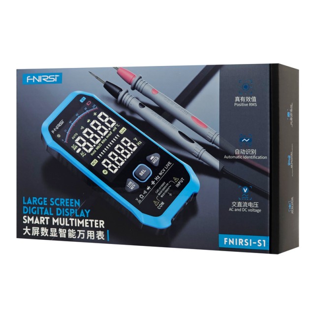 FNIRSI ψηφιακό πολύμετρο S1, 1000V AC/DC, NCV, RMS, επαναφορτιζόμενο