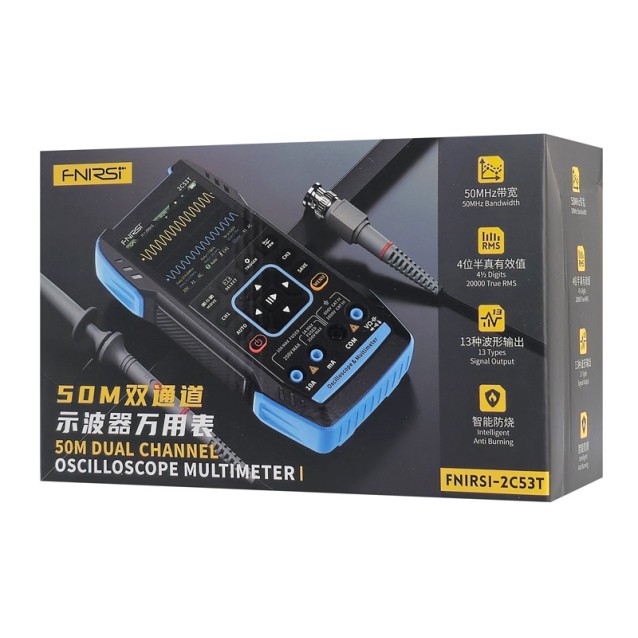 FNIRSI 3 σε 1 παλμογράφος/πολύμετρο/signal generator χειρός 2C53T, επαναφορτιζόμενο