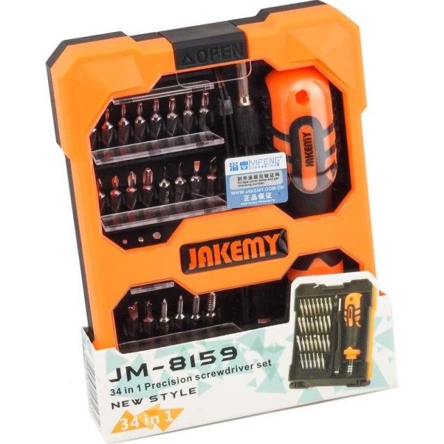 JAKEMY σετ κατσαβιδιών ακριβείας JM-8159 με θήκη, CR-V, 34τμχ