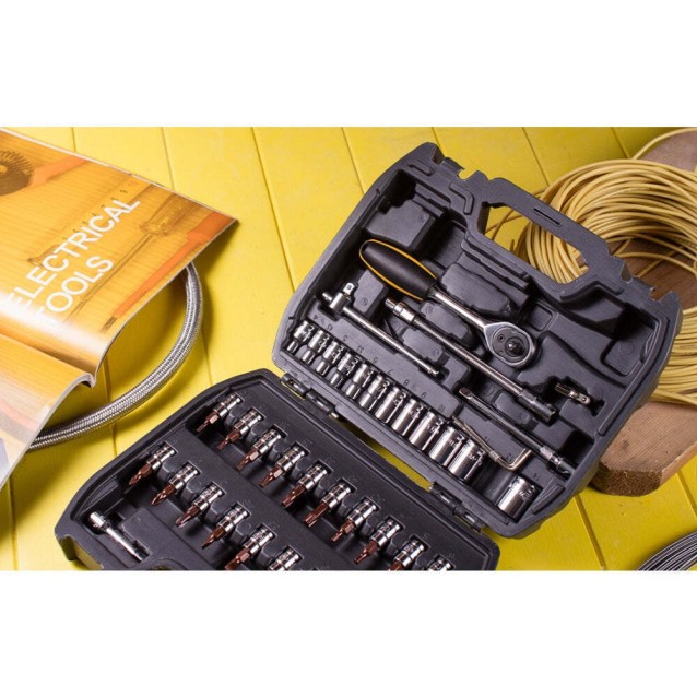 DELI σετ εργαλείων DL1046, με θήκη, 1/4", Cr-V, 46τμχ