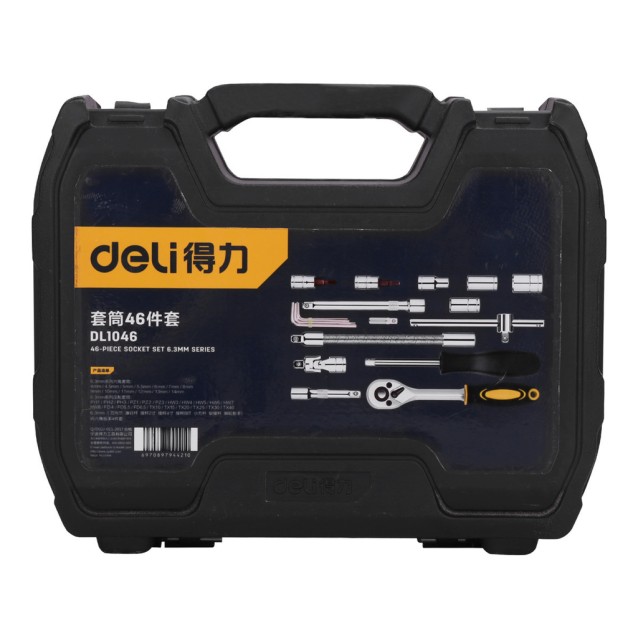 DELI σετ εργαλείων DL1046, με θήκη, 1/4", Cr-V, 46τμχ