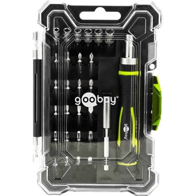 GOOBAY 77840 Σετ κατσαβίδι ακριβείας με 26 ανταλλακτικές μύτες και θήκη μεταφοράς.