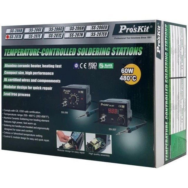 PROSKIT σταθμός συγκόλλησης SS-207B με κολλητήρι, 60W, 200~480 °C