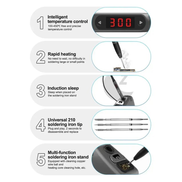 SUNSHINE σταθμός κόλλησης 210 Pro με κολλητήρι, 110W, 100~450 °C