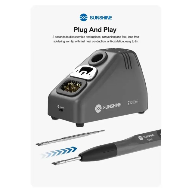 SUNSHINE σταθμός κόλλησης 210 Pro με κολλητήρι, 110W, 100~450 °C