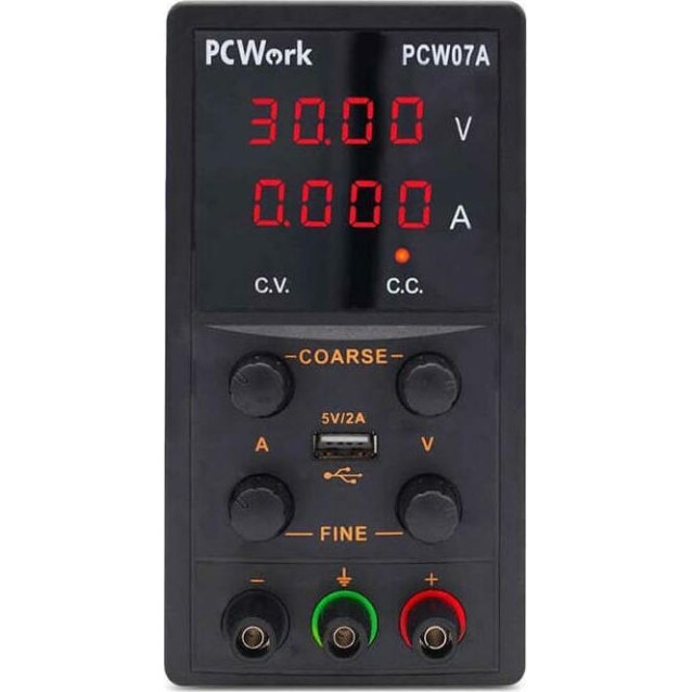 PCWork PCW07A Εργαστηριακό τροφοδοτικό 0-30 V / 0-5 A.