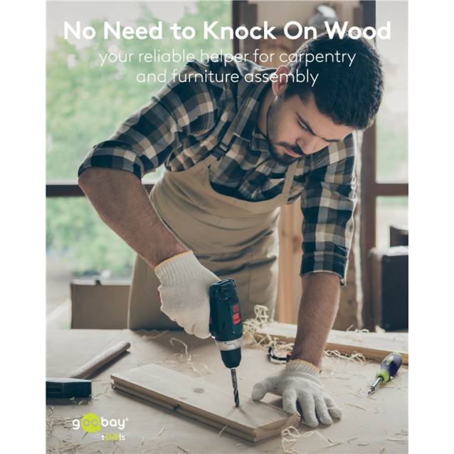 GOOBAY σετ τρυπάνια 77847 για ξύλο, χάλυβας άνθρακα, 3–10mm, κυλινδρικό, 15τμχ