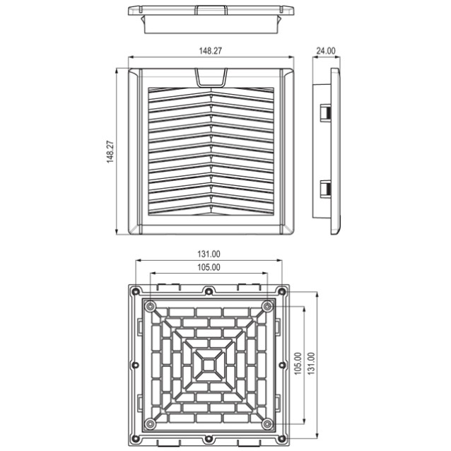 ΑΝΕΜΙΣΤΗΡΑΣ 120X120X38 230VAC ΡΟΥΛΕΜΑΝ ΜΕ ΦΙΛΤΡΟ 148X148X38 NTL-FF152 NAL