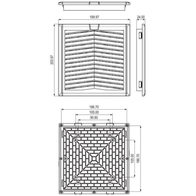 ΑΝΕΜΙΣΤΗΡΑΣ 120X120X38 230VAC ΡΟΥΛΕΜΑΝ ΜΕ ΦΙΛΤΡΟ 203X200X24 NTL-FF204 NAL