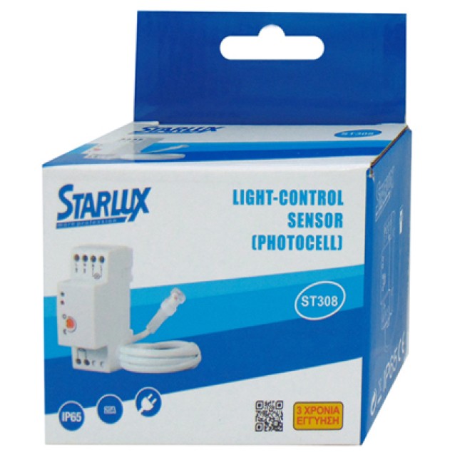 ΑΙΣΘΗΤΗΡΑΣ ΜΕΡΑ-ΝΥΧΤΑ 20A/230VAC ΡΑΓΑΣ ΜΕ ΚΑΛΩΔΙΟ IP65 ST308 STARLUX