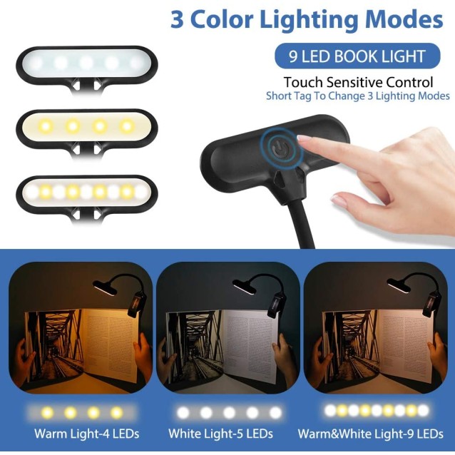 HBL-0906 BOOK LIGHT - ΕΠΑΝΑΦΟΡΤΙΖΟΜΕΝΟΣ ΦΑΚΟΣ LED ΜΕ ΚΛΙΠ ( ΜΑΝΤΑΛΑΚΙ )