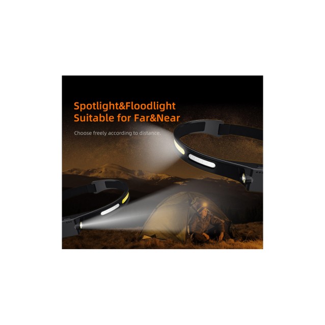 SUPFIRE φακός κεφαλής HL76 με αισθητήρα, 5W, 210lm, 60m, 1200mAh