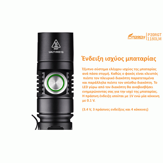 FITORCH P20RGT ΦΑΚΟΣ LED 1180lm ΥΨΗΛΗΣ ΦΩΤΕΙΝΟΤΗΤΑΣ
