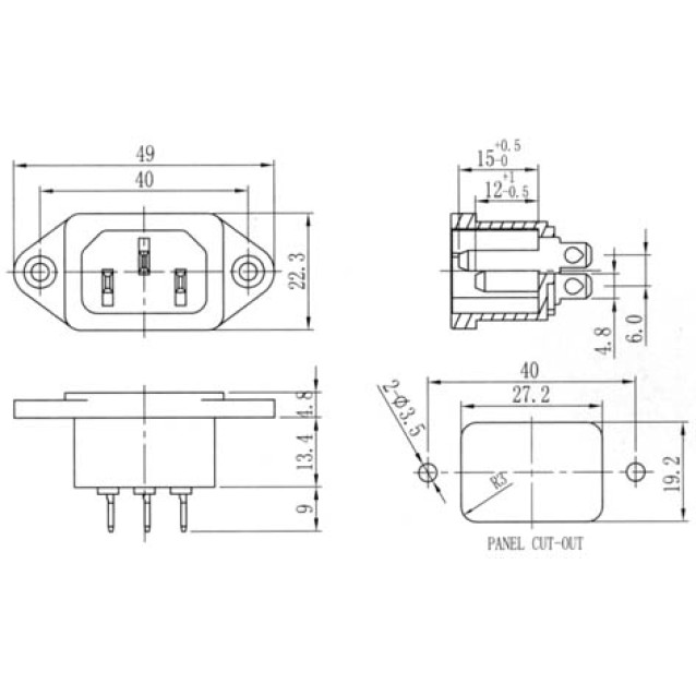 AC CONNECTOR ΑΡΣΕΝΙΚΟ ΣΑΣΙ ΒΙΔΩΤΟ 3P 10A/250V ST-A01-002L (AC-7050) BEJ