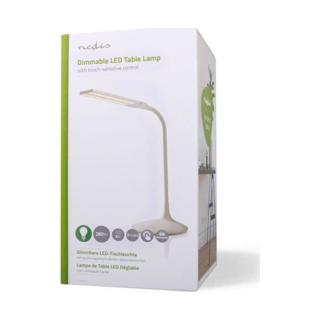 Nedis Επαναφορτιζόμενο Φωτιστικό Γραφείου LED με Εύκαμπτο Βραχίονα 44x40x37cm Λευκό(NEDLTLG3M1WT4)