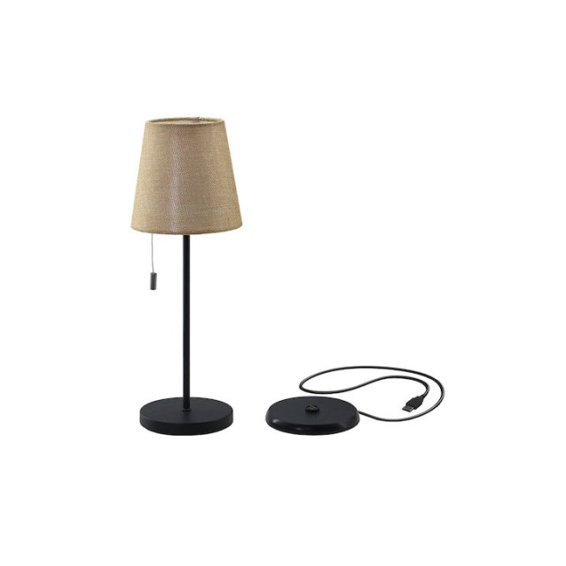 SONORA SARA BLACK Επαναφορτιζόμενο επιτραπέζιο φωτιστικό LED με ασύρματη φόρτιση, 1.8W.