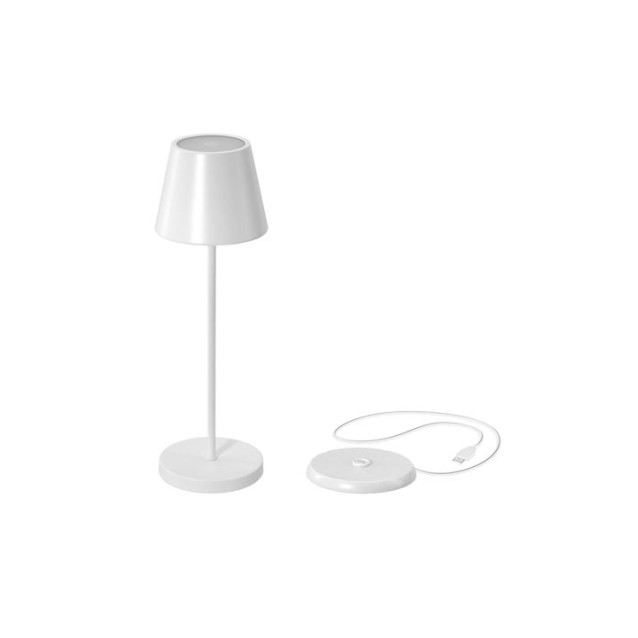 SONORA ISABELLA WHITE Επαναφορτιζόμενο επιτραπέζιο φωτιστικό LED με ασύρματη φόρτιση, 2.3W