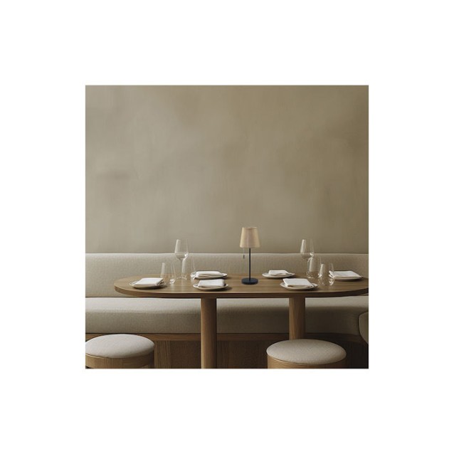 SONORA SARA BLACK Επαναφορτιζόμενο επιτραπέζιο φωτιστικό LED με ασύρματη φόρτιση, 1.8W.