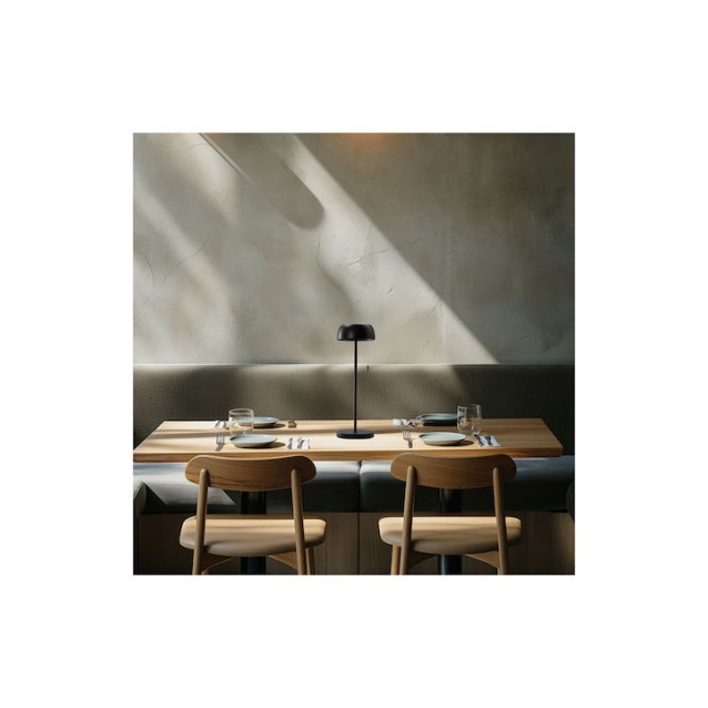 SONORA CLAIRE BLACK Επαναφορτιζόμενο επιτραπέζιο φωτιστικό LED με ασύρματη φόρτιση, 2.2W