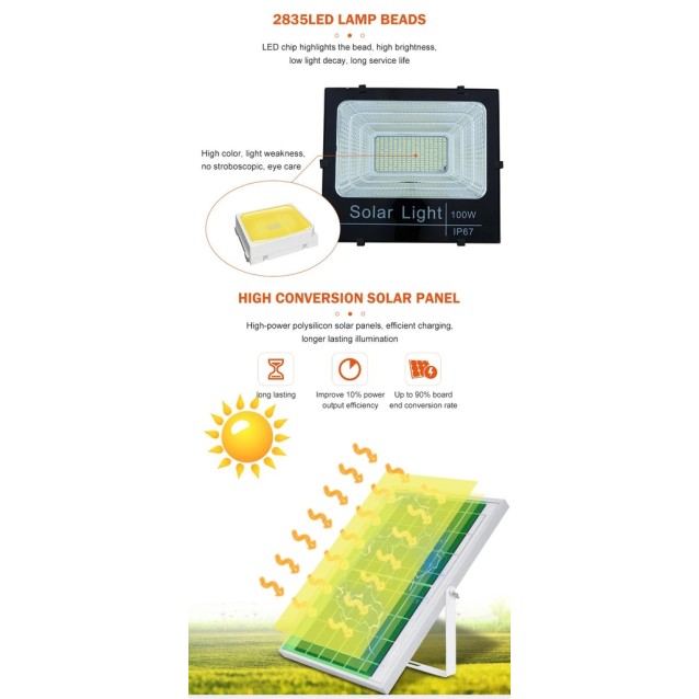 HSL-1909-100W ΗΛΙΑΚΟΣ ΠΡΟΒΟΛΕΑΣ LED SET ΜΕ ΠΑΝΕΛ 20W