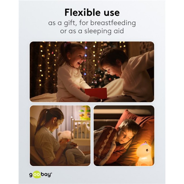 GOOBAY LED φωτιστικό νυκτός μονόκερος 61649, RGB, επαναφορτιζόμενο, λευκό