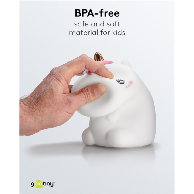 GOOBAY LED φωτιστικό νυκτός μονόκερος 61649, RGB, επαναφορτιζόμενο, λευκό