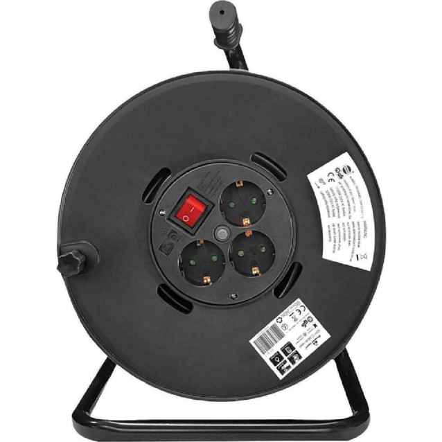 POWERTECH μπαλαντέζα με βάση PT-917, 3x schuko, 16A, 50m, μαύρη