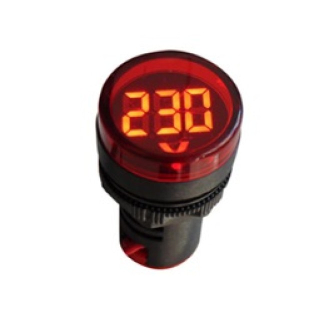 ΟΡΓΑΝΟ ΠΙΝΑΚΟΣ ΒΟΛΤΟΜΕΤΡΟ ΨΗΦΙΑΚΟ AC Φ22 60-500V LED ΚΟΚΚΙΝΟ AD16-22DSV KZE