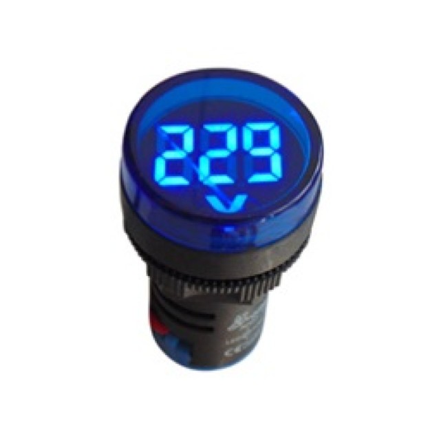 ΟΡΓΑΝΟ ΠΙΝΑΚΟΣ ΒΟΛΤΟΜΕΤΡΟ ΨΗΦΙΑΚΟ AC Φ22 60-500V LED ΜΠΛΕ AD16-22DSV KZE