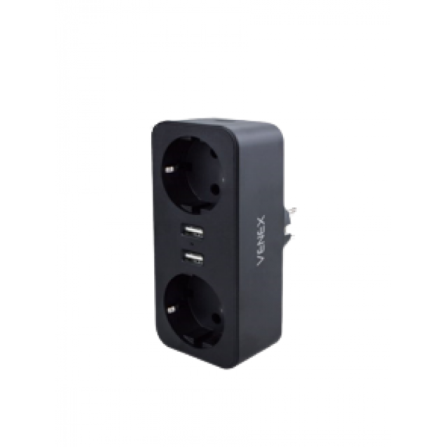 ΤΑΦ ΣΟΥΚΟ VENEX - 2 ΘΕΣΕΙΣ ΣΟΥΚΟ - 2 ΘΥΡΕΣ USB (TB2U2E)