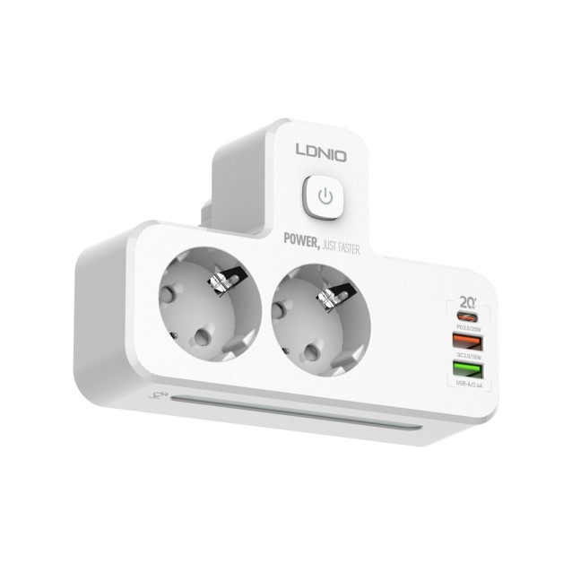 SE2337 ΣΤΑΥΡΟΣ ΣΟΥΚΟ ΜΕ ΔΙΑΚΟΠΤΗ 3xUSB & ΦΩΤΙΣΤΙΚΟ ΝΥΚΤΟΣ LDNIO