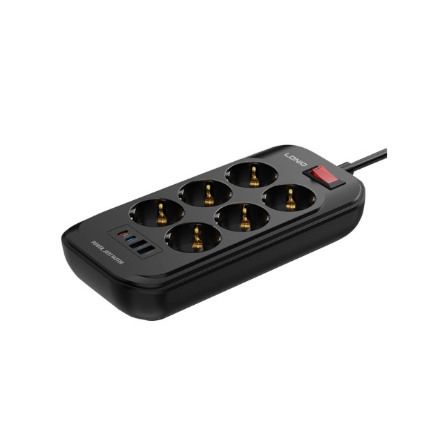 SE6403C ΠΟΛΥΠΡΙΖΟ ΑΣΦΑΛΕΙΑΣ 6 ΘΕΣΕΩΝ ΜΕ ΘΥΡΕΣ USB LDNIO