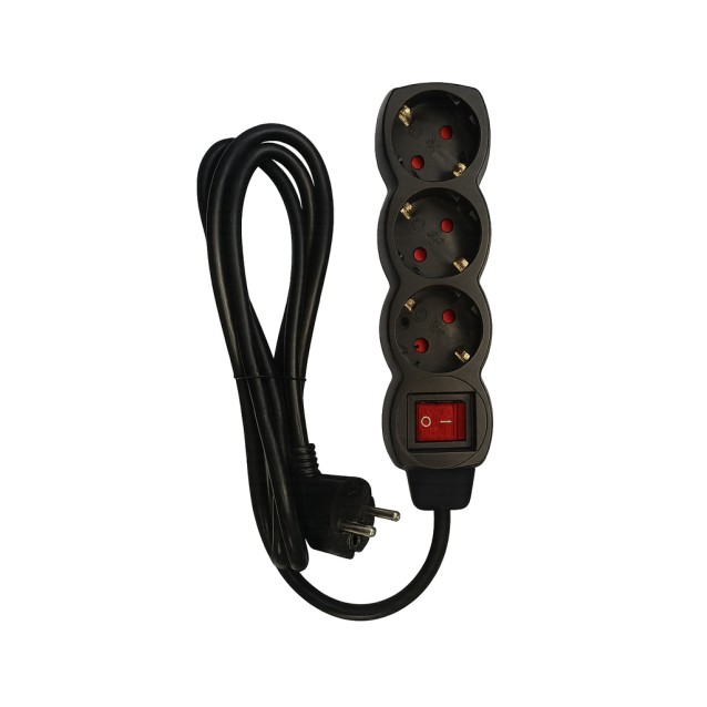 SLGE-903K ΜΑΥΡΟ ΠΟΛΥΠΡΙΖΟ 3-ΘΕΣΕΩΝ ΜΕ ΔΙΑΚΟΠΤΗ