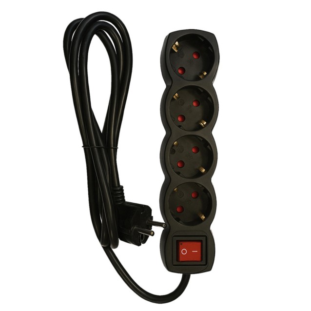 SLGE-904K ΜΑΥΡΟ ΠΟΛΥΠΡΙΖΟ 4-ΘΕΣΕΩΝ ΜΕ ΔΙΑΚΟΠΤΗ