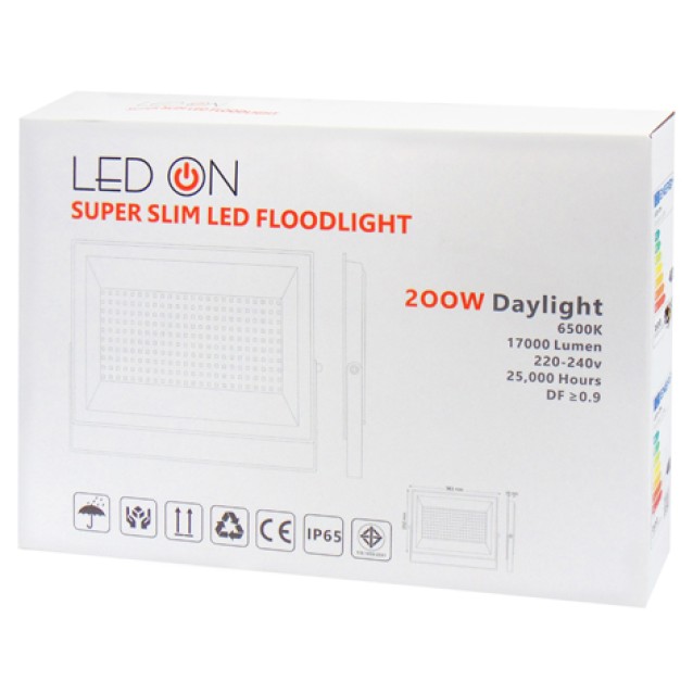 ΠΡΟΒΟΛΕΑΣ LED 200W 220-240VAC 17000LM 6500K DAY LIGHT RLX